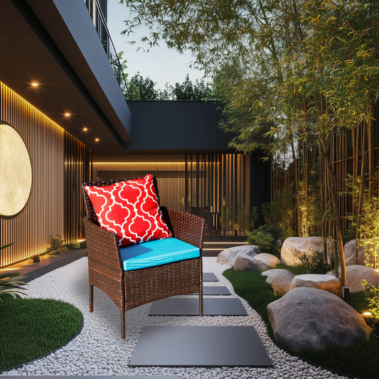 Four-Piece Sofa Set Table With Sofa Chair PE Rattan Outdoor Furniture