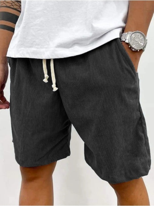Men’s Corduroy Drawstring Casual Shorts