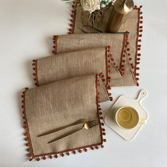Rustic Jute Table Runner – Solid Color Table Decoration