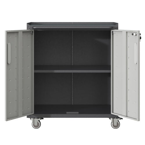 Heavy-Duty Metal Garage Storage Cabinet With Wheels - Sturdy And Durable Tool Storage Cabinet For Garage, Office, And Home Organizer Solutions