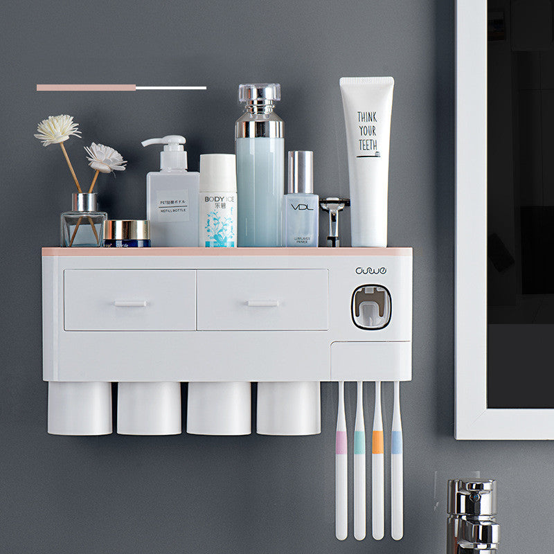 Punch-Free Magnetic Wall-Mounted Toothbrush Holder