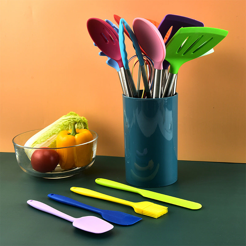 14-Piece Silicone Kitchen Utensil Set with Stainless Steel Core