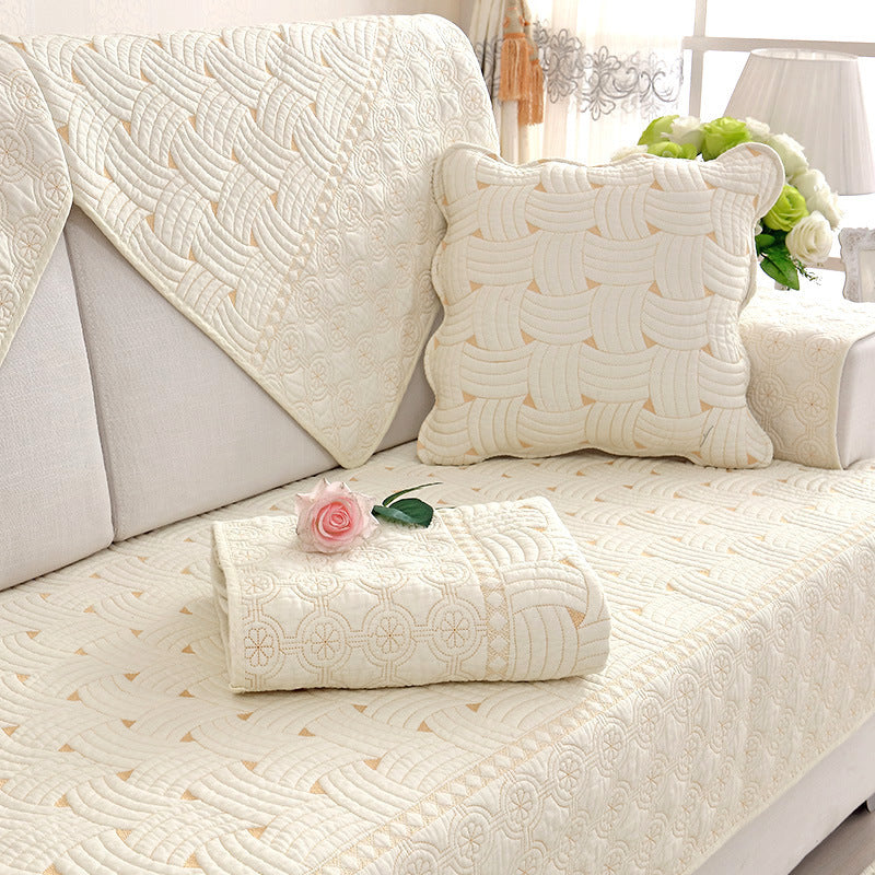 Ondaum Pure Cotton Sofa Cushion - Four Seasons General Fabric Non-slip Sofa Cover