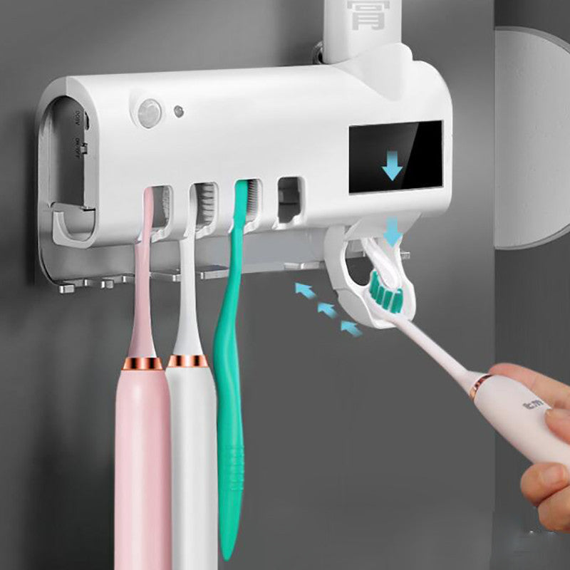 Intelligent UV Toothbrush Sterilizer and Automatic Toothpaste Squeezer