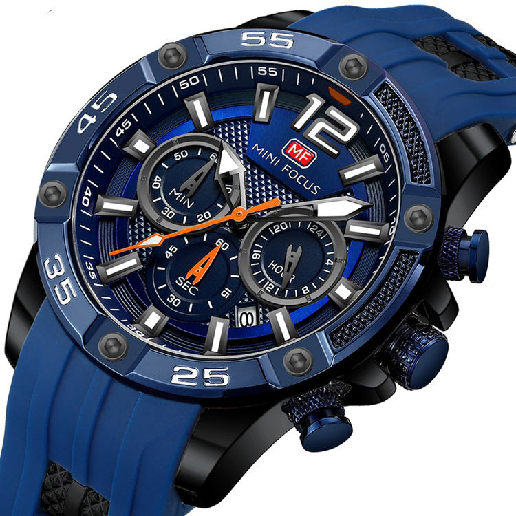 Minifix Fox Quartz Watch – Luminous Casual Men’s Watch with Silicone Strap