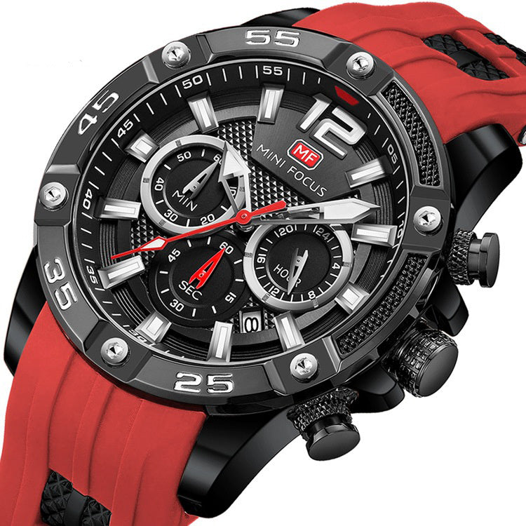 Minifix Fox Quartz Watch – Luminous Casual Men’s Watch with Silicone Strap