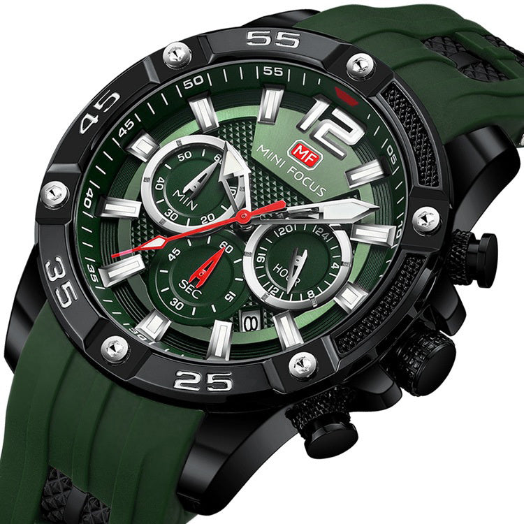 Minifix Fox Quartz Watch – Luminous Casual Men’s Watch with Silicone Strap