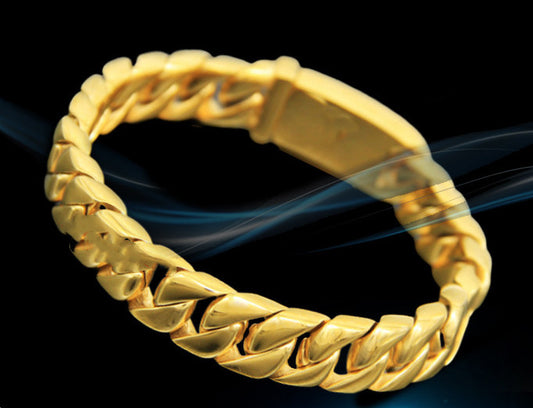 European American Thick Titanium Steel Chain Bracelet