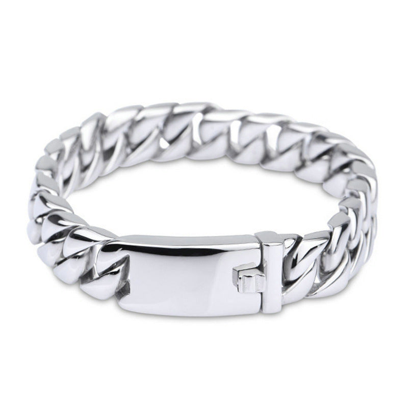 European American Thick Titanium Steel Chain Bracelet
