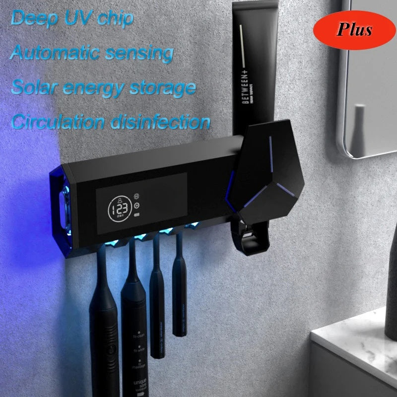 Multifunctional Toothbrush Disinfector Automatic Toothpaste Dispenser Squeezer Toothbrush Storage Rack Bathroom Accessories Set
