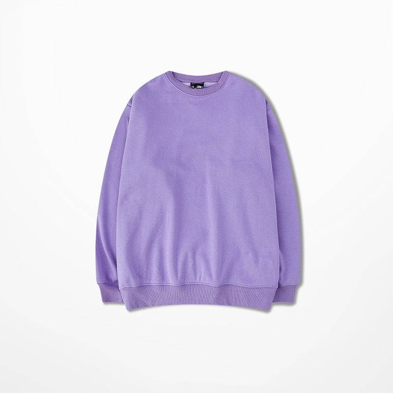 Seasonal Solid Color Plush Pullover Sweater – Loose Fit