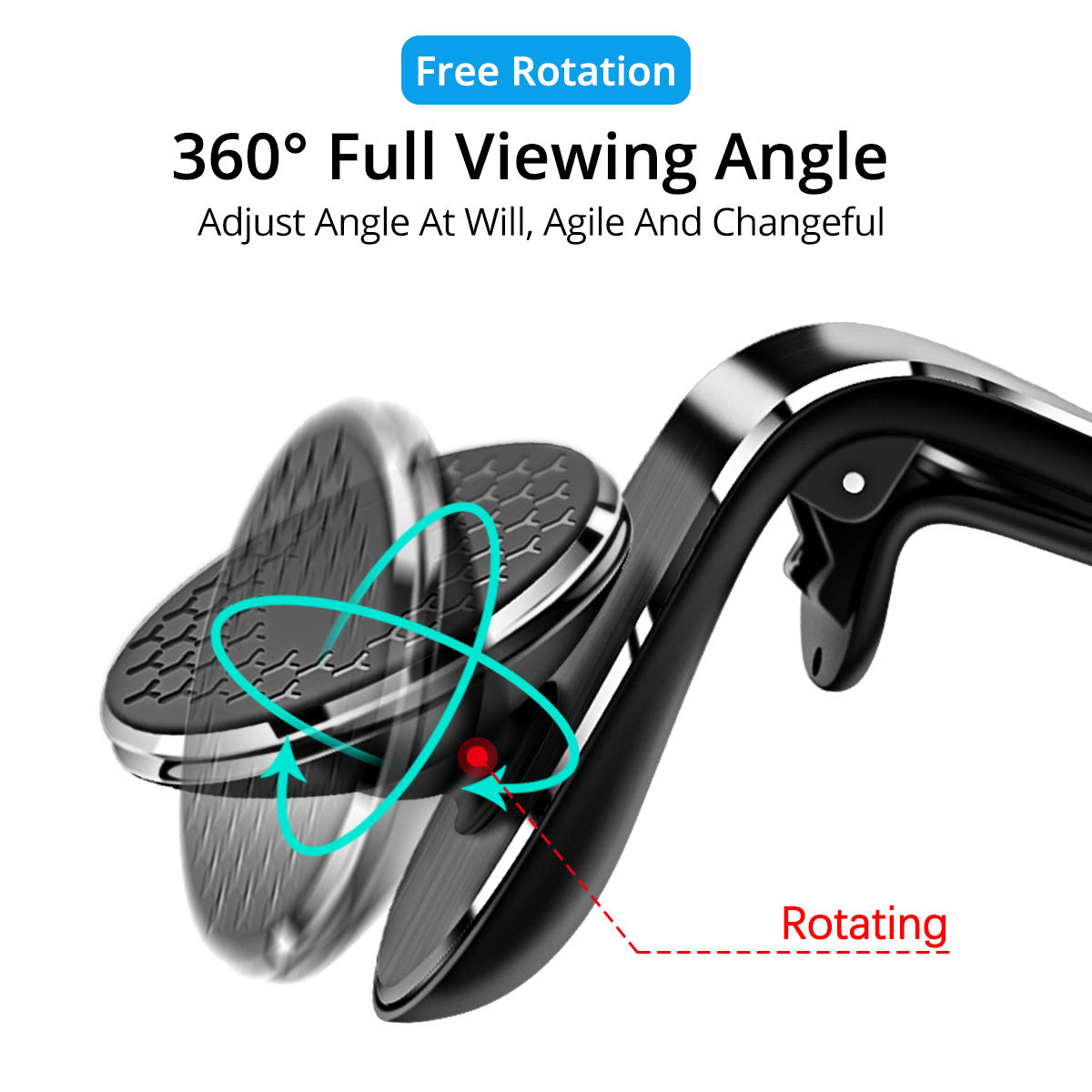 Magnetic Car Phone Holder with 360° Rotation