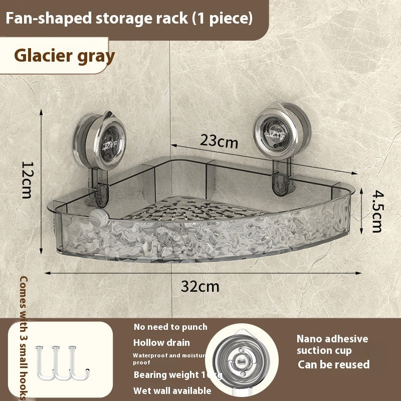 Punch-Free Bathroom Suction Cup Triangle Storage Rack