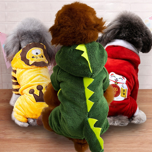 Autumn and Winter Coral Fleece Dog Costume