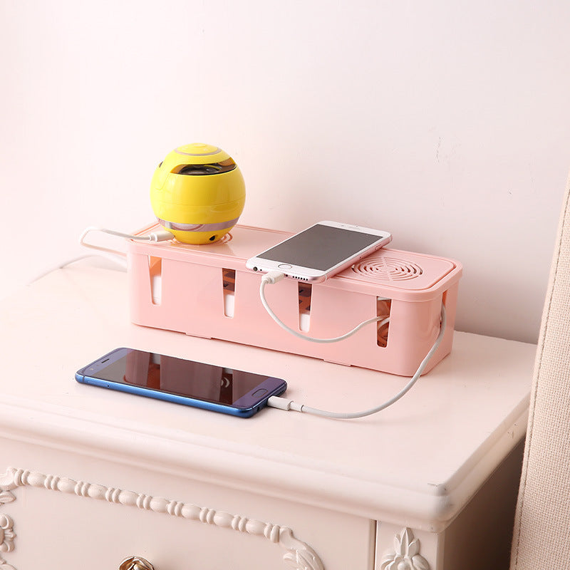 Desktop Socket Storage Box Wire Socket Data Cable Fixed Winding Box