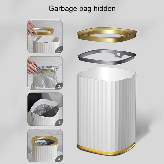 Household Cylindrical Plastic Trash Can – No Cover