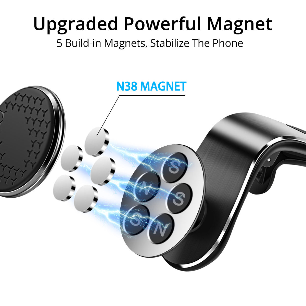Magnetic Car Phone Holder with 360° Rotation
