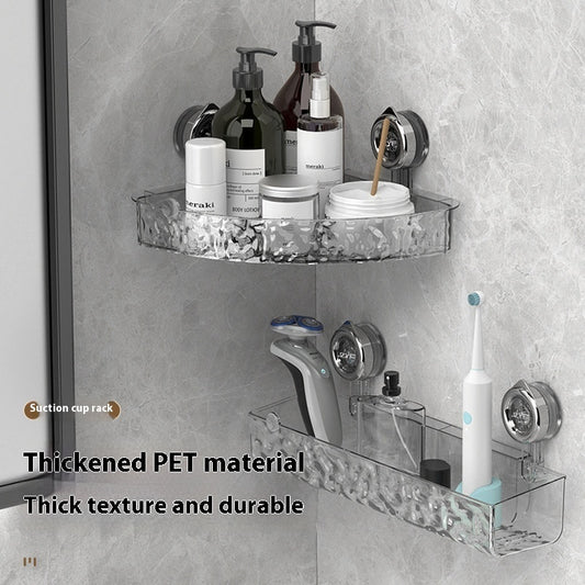 Punch-Free Bathroom Suction Cup Triangle Storage Rack