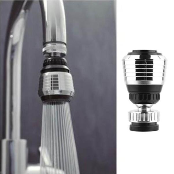 Rotating Chrome-Plated Faucet Filter with Dual Spray