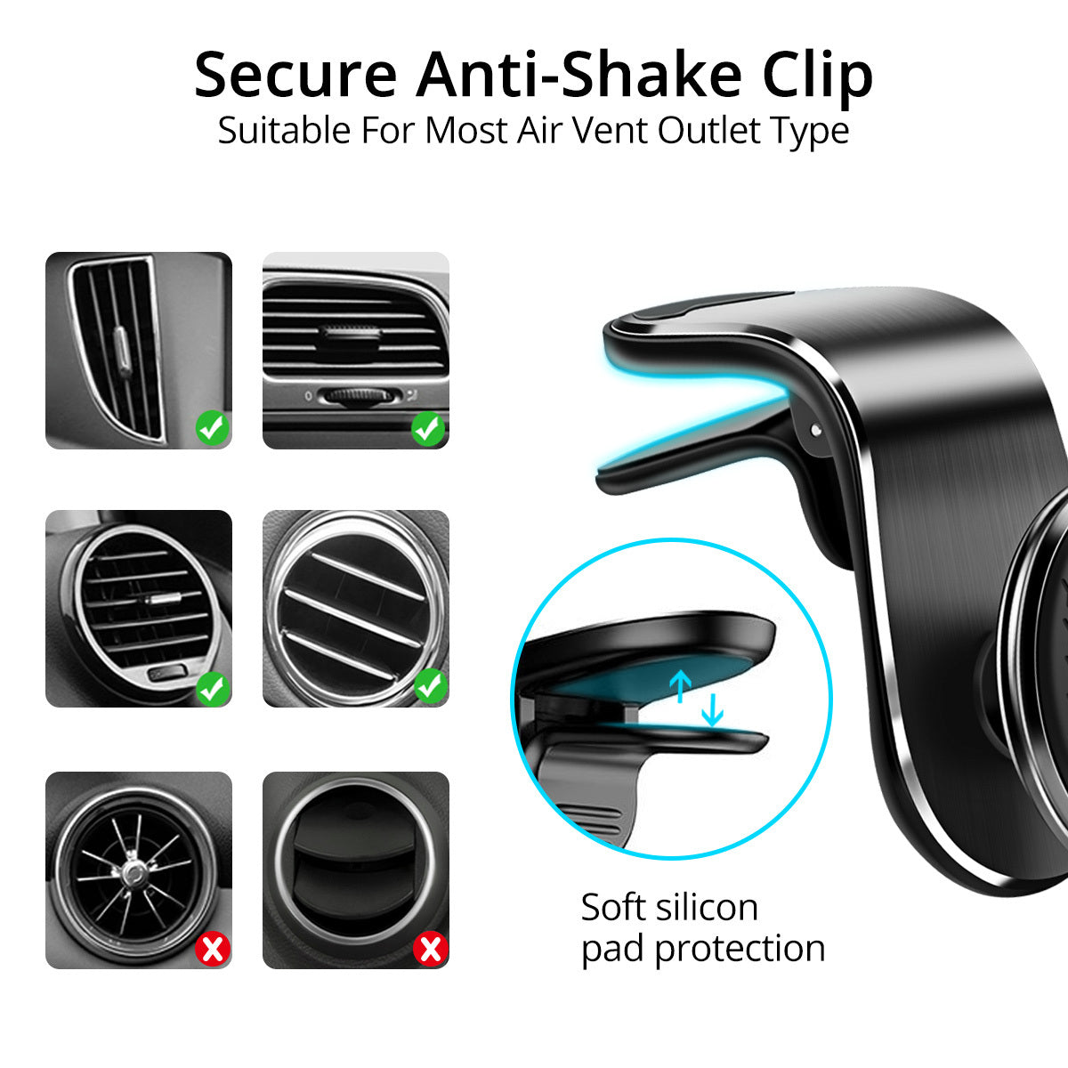 Magnetic Car Phone Holder with 360° Rotation