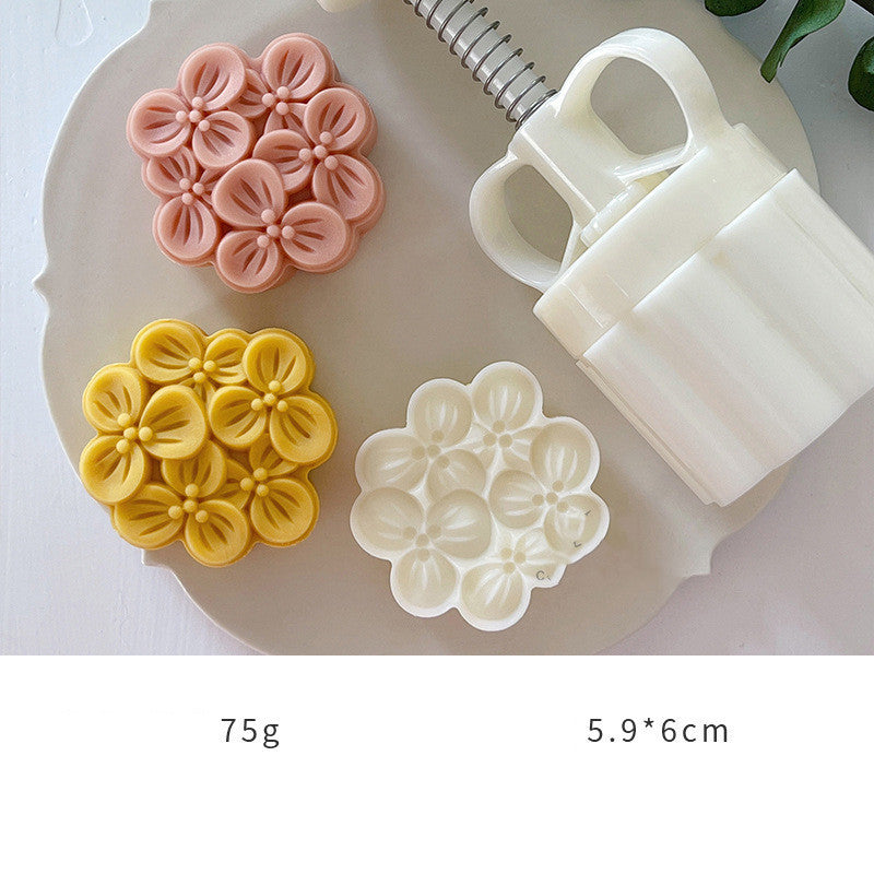 Mini Mooncake Hand Press Mold – Flower Design