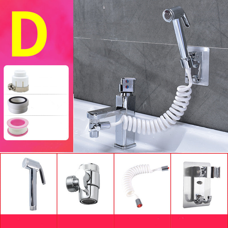 Wash basin faucet with external shampoo shower