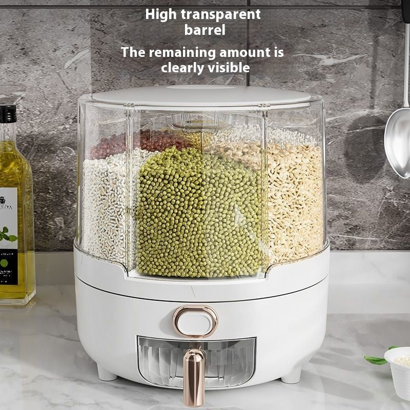Cereals Storage Box Rotation Household Rice Bucket