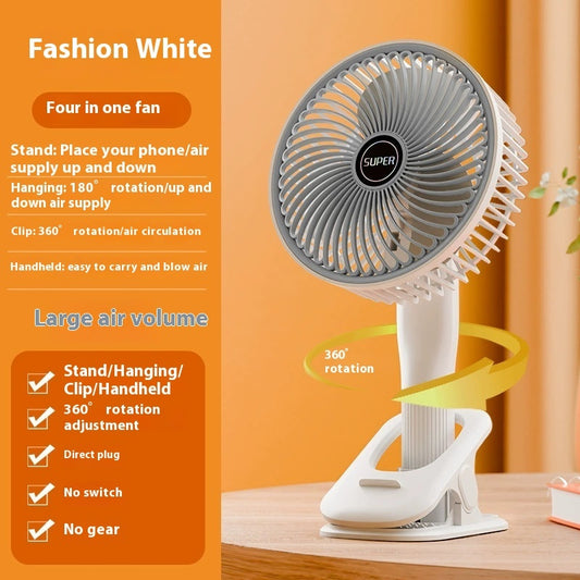 USB Clip Fan Portable Desktop Fan with Lighting