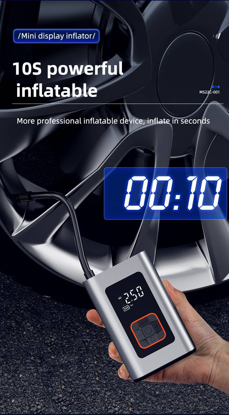 9-Function Digital Portable Tire Inflator , Air Compressor With LED Display