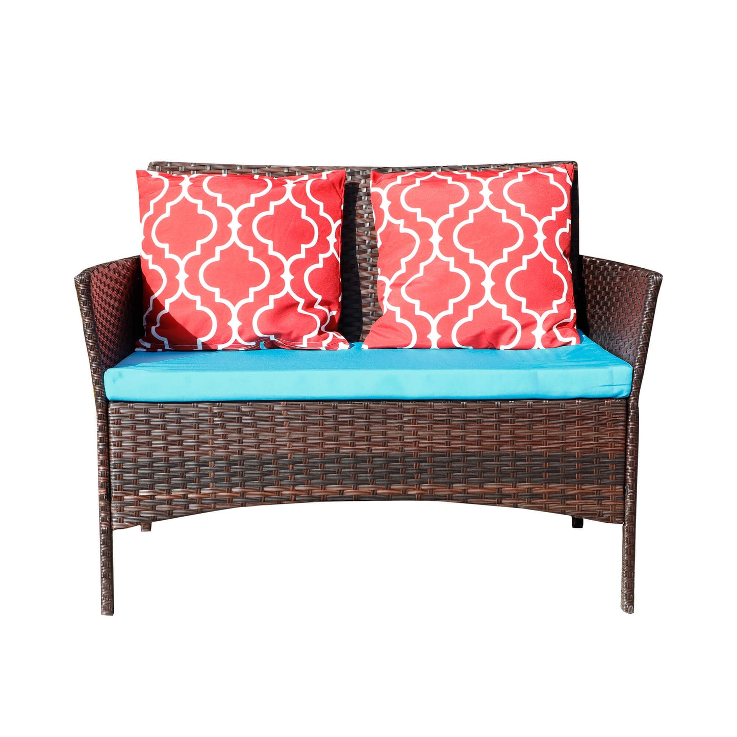 Four-Piece Sofa Set Table With Sofa Chair PE Rattan Outdoor Furniture