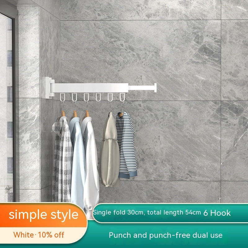 Balcony Wall-mounted Folding Clothes Hanger Indoor Invisible Telescopic Clothes Rail Drying Rack Quilt Fantastic