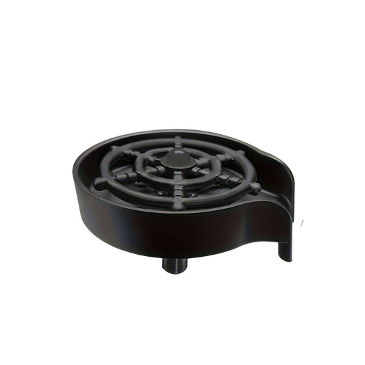 Black metal component with dimensions labeled on a white background