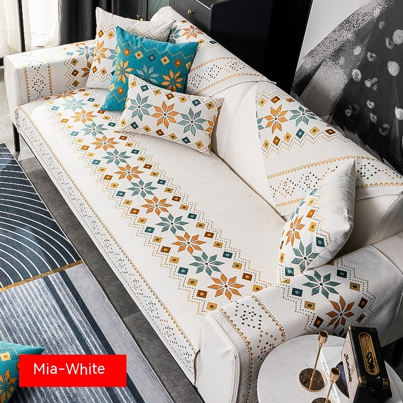 Bohemian Chenille Sofa Cover – Non-Slip Four Seasons Protection