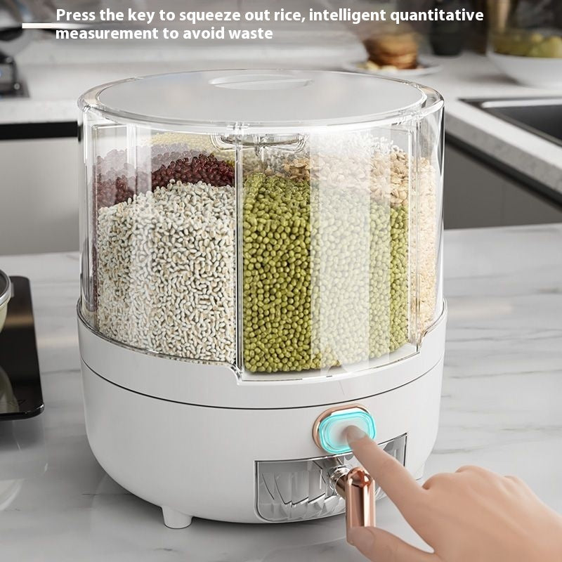 Cereals Storage Box Rotation Household Rice Bucket