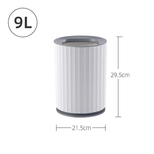 Household Cylindrical Plastic Trash Can – No Cover