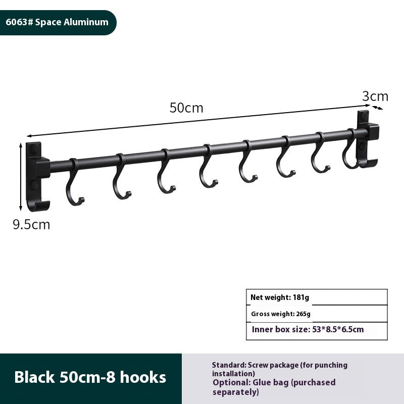 Door Punch-free Alumimum Hook Storage Rack