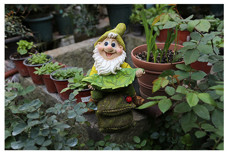 Resin Garden Gnome Flower Pot – Decorative Courtyard Ornament