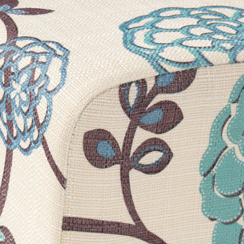 Contemporary White and Blue Dining Chair with Fabric Upholstery