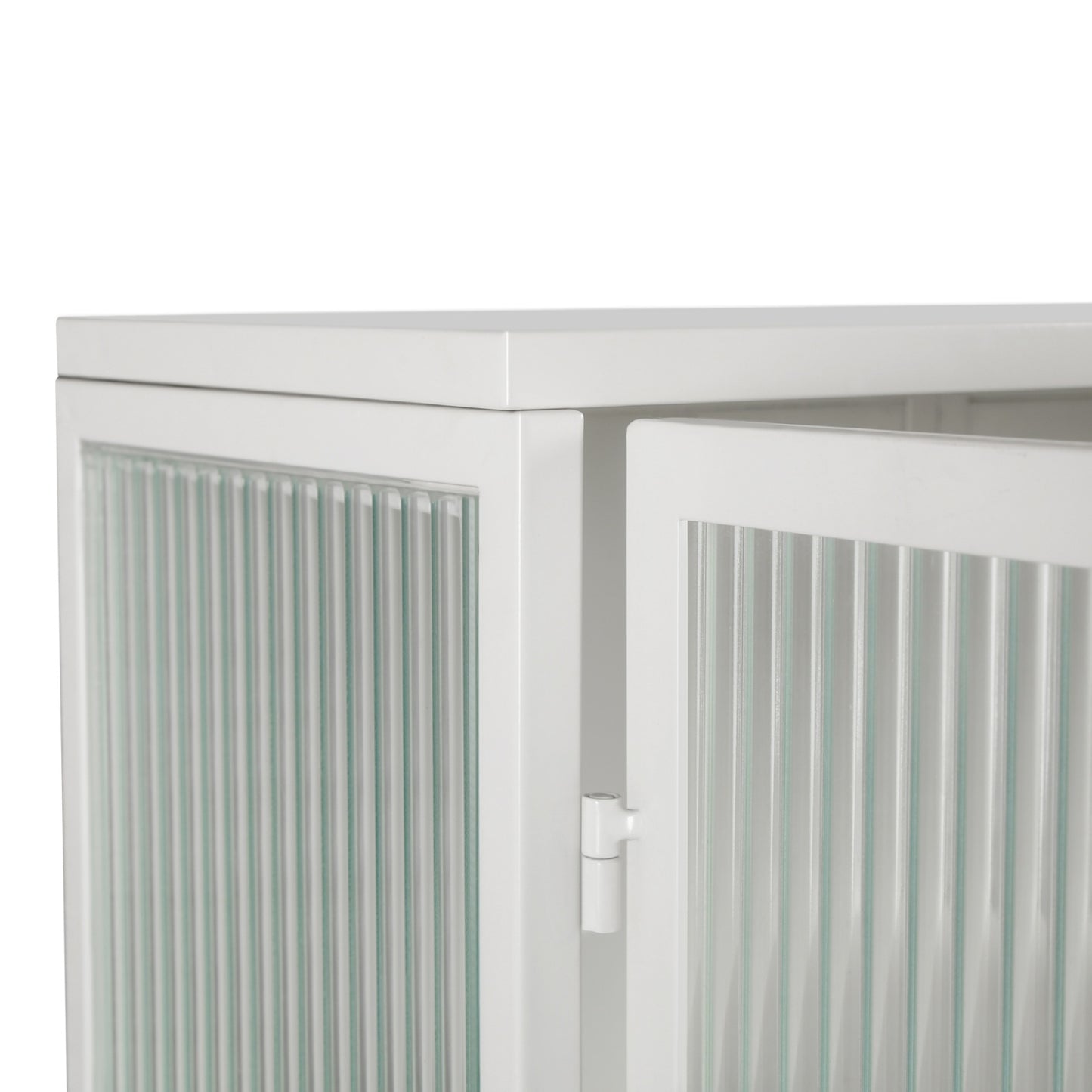 Modern Two-Door Wall Cabinet with Glass Doors and Open Shelf – Stylish & Functional