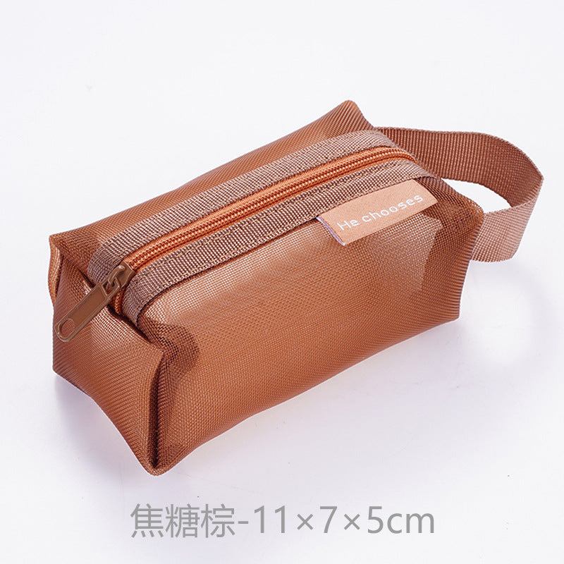 Simple Nylon Three-dimensional Square Mesh Coin Purse Large Capacity Key Case
