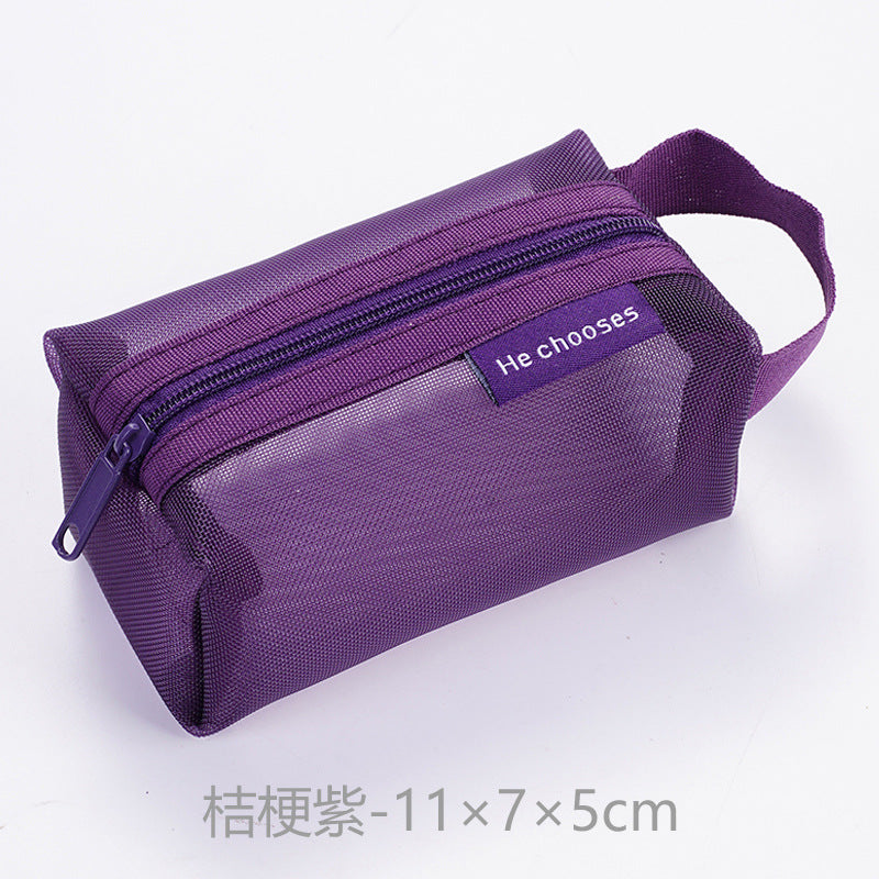Simple Nylon Three-dimensional Square Mesh Coin Purse Large Capacity Key Case
