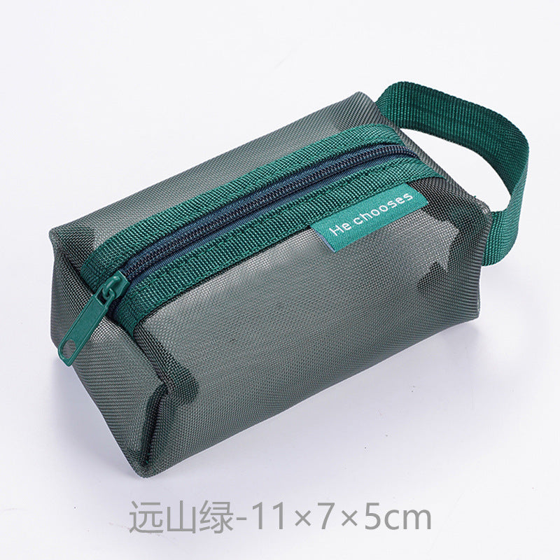 Simple Nylon Three-dimensional Square Mesh Coin Purse Large Capacity Key Case