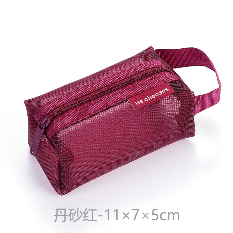 Simple Nylon Three-dimensional Square Mesh Coin Purse Large Capacity Key Case