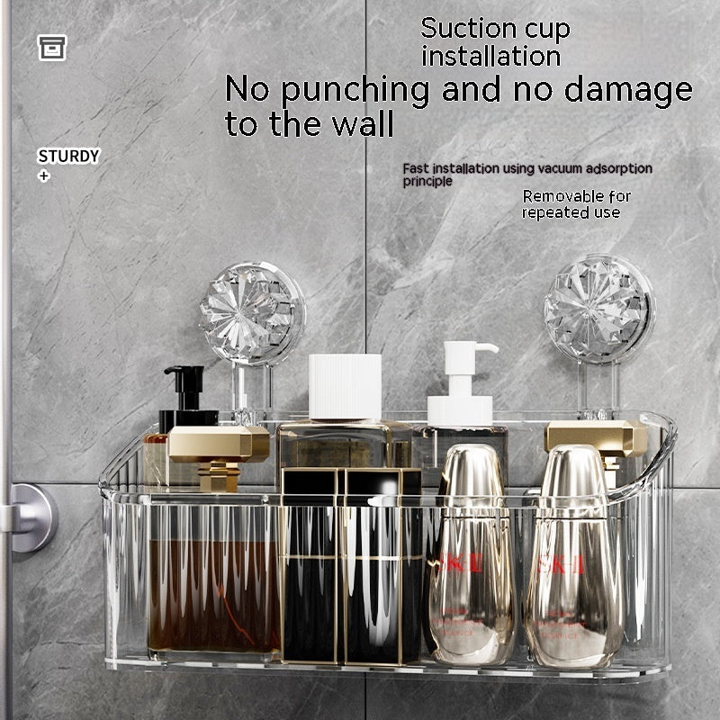 Light Luxury Suction Storage Rack for Bathroom and Toilet