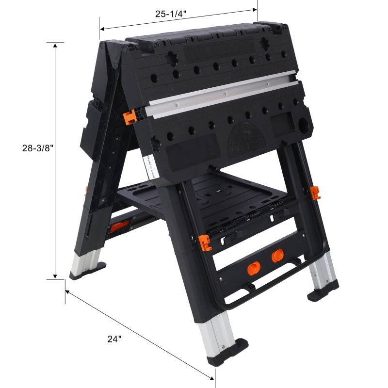 Portable Folding Workbench & Sawhorse – Heavy-Duty 2-in-1 Worktable
