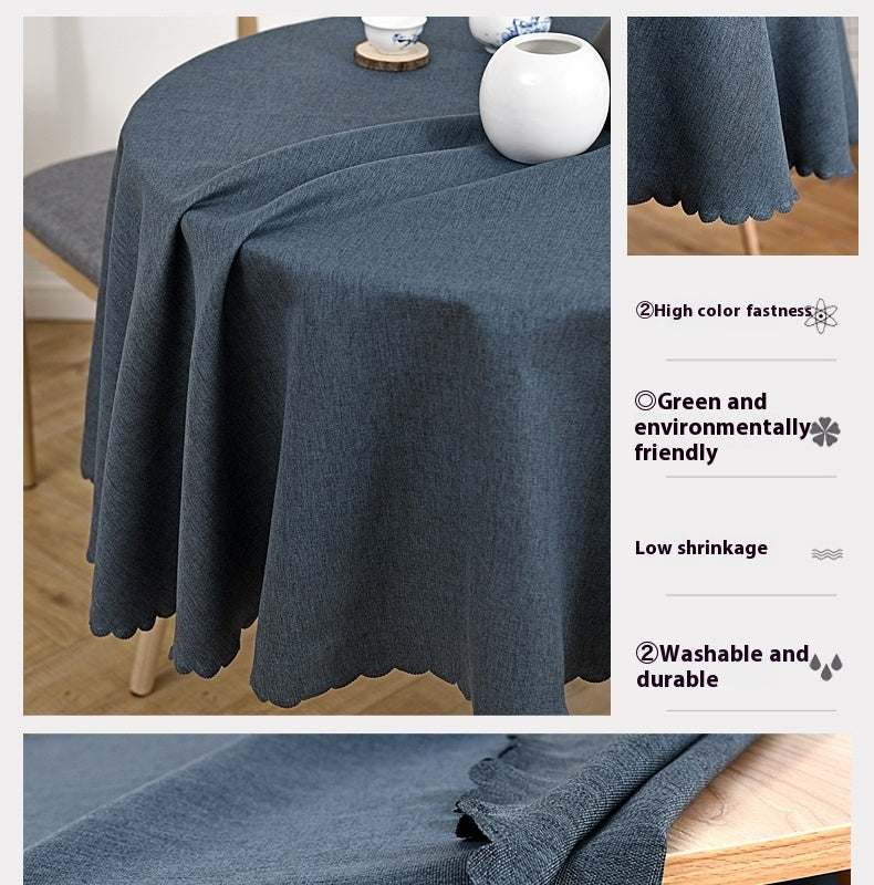 Chinese Style Round Tablecloth – Blended Fabric Dining & Tea Table Cover
