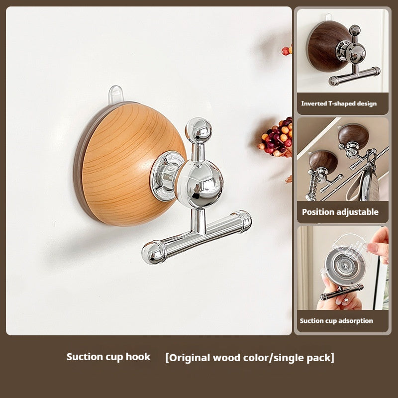 Wood Grain Sucker Hook Strong No Punch