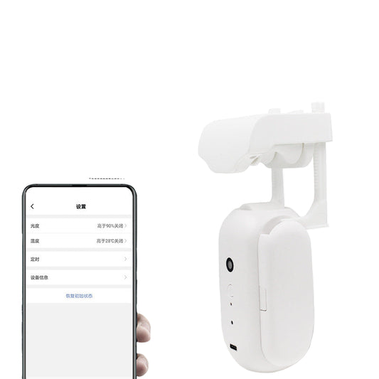 Temperature sensitive switch with smartphone app interface and curtain background