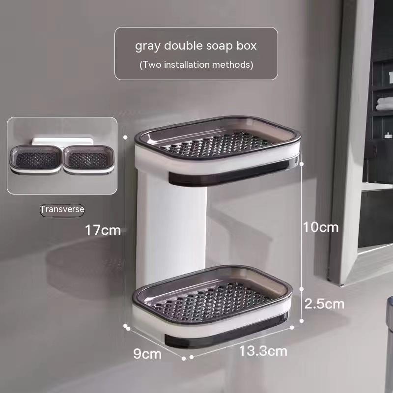 Punch-free Home Wall-mounted Soap Box Storage Rack