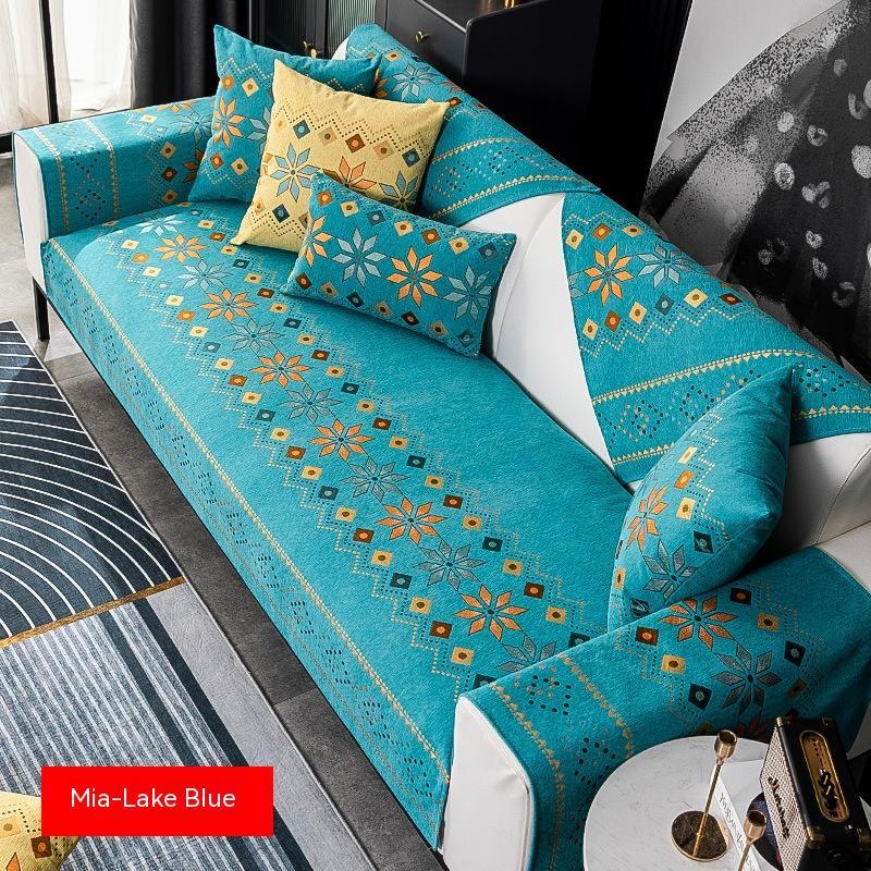Bohemian Chenille Sofa Cover – Non-Slip Four Seasons Protection